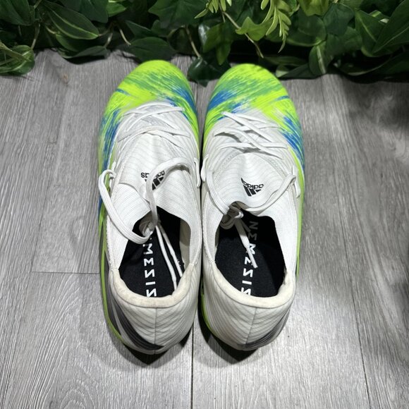 Adidas Nemeziz 19.2 FG (EG7220) White/ Black/Green Men\'s Soccer Cleats Size 12 main image 7